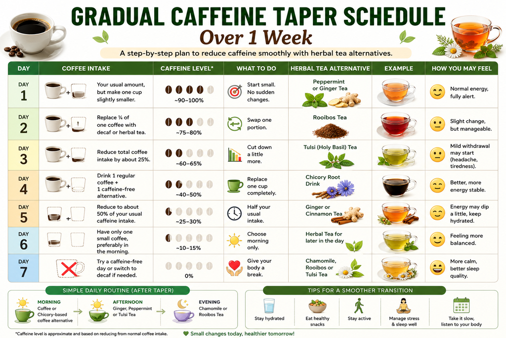 Caffeine Taper Schedule Over 1 Week